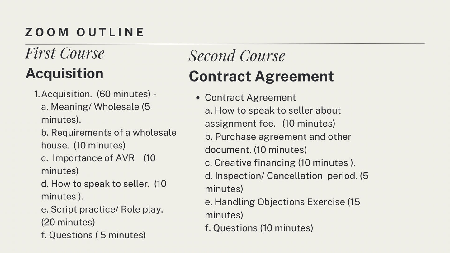 Off Market Real Estate Course- Direct Mentorship